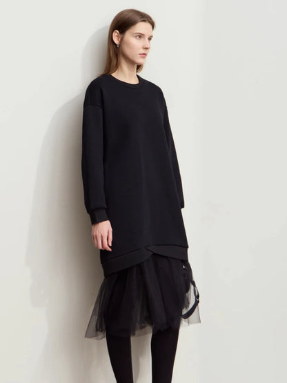 Elegantes Damen Strickkleid Mit Langen Ärmeln Für Den Winter