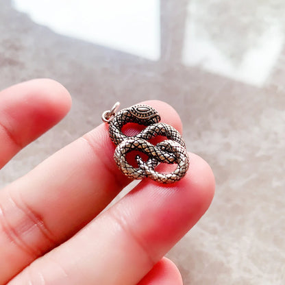 Damen-Charm-Anhaenger Schlange Vintage aus Sterlingsilber
