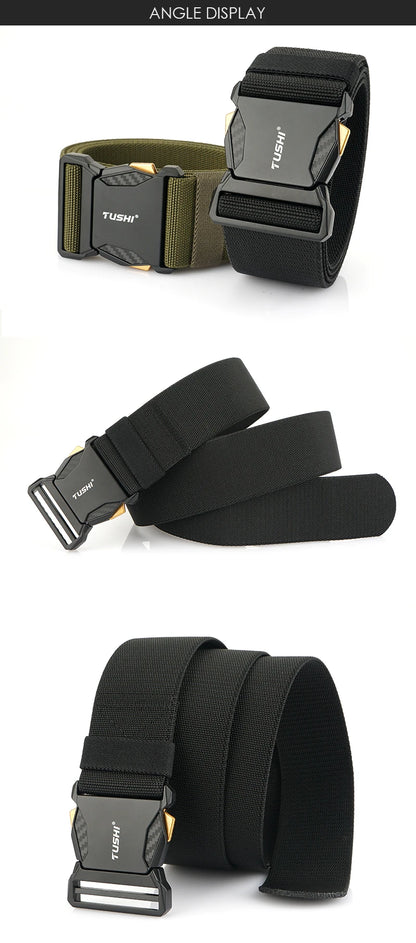 Herren-Gürtel Elastisch 50 mm Breite Mit Schnellverschluss für Outdoor und Freizeit Komfort