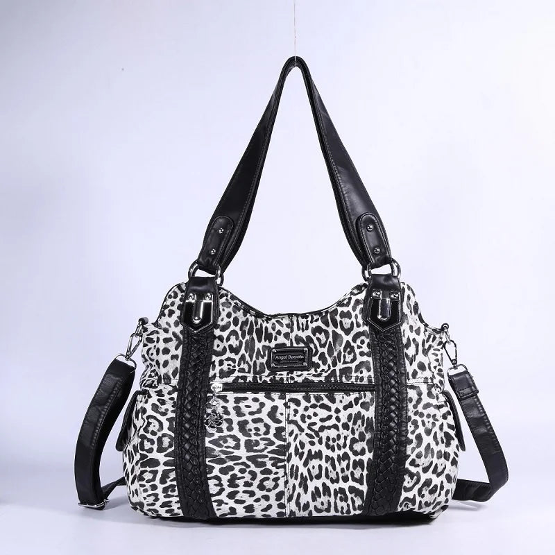 Damen-Schultertasche Aus PU-Leder Mit Reißverschluss Und Innenfächern Großes Stauraumvolumen