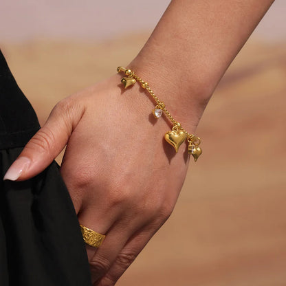 Damen-Armband mit Herz-Zirkonia aus Edelstahl