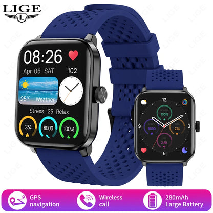 LIGE Neue Outdoor-Sport GPS Smart Uhr Männer 1,83 "HD Bildschirm Machen Erhalten Telefon Anrufe Gesundheit IP68 Wasserdicht Mann smartwatch 2025