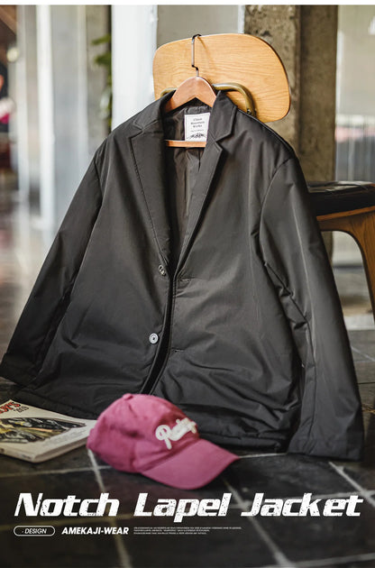 Herren Anzugjacke Verdickte Reverskragen Warmer Mantel Vielseitige Oberbekleidung Herbst Winter