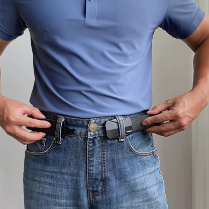 Herren-Gürtel Aus Nylonband Elastisch Mit Schnellverschluss Und Matte Metall-Schnalle Für Outdoor