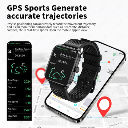 Männer Smartwatch mit GPS Herzfrequenz und IP68 wasserdichter Bluetooth-Funktion