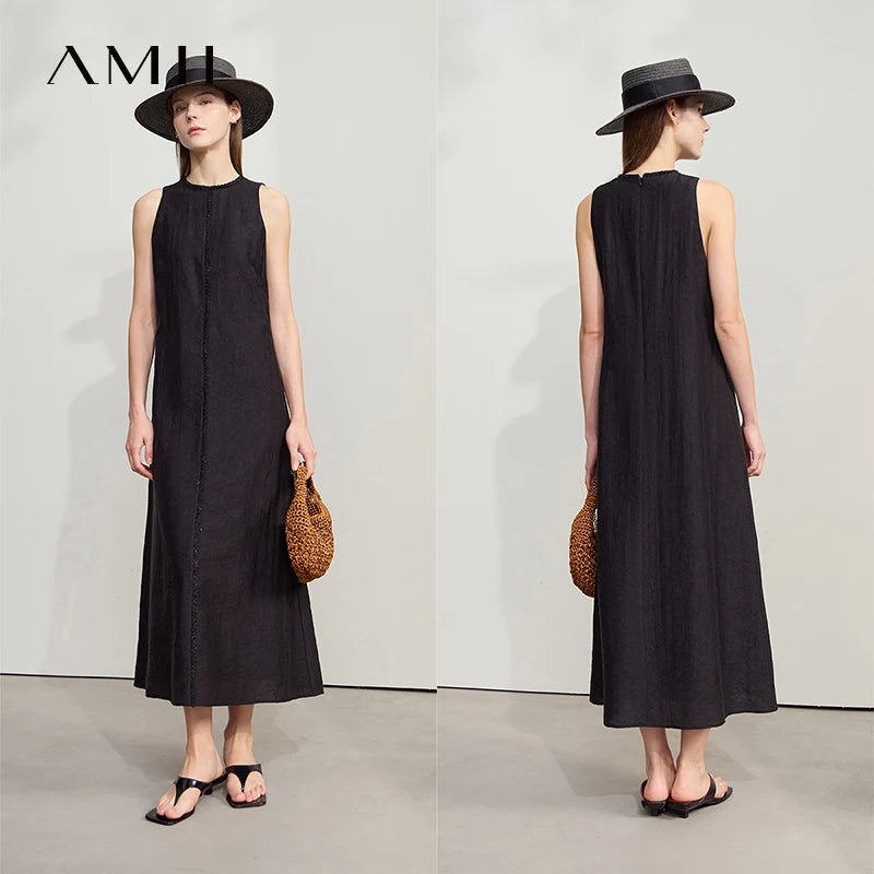 Elegantes Ärmelloses Damenkleid Für Bürofrauen Atmungsaktiv