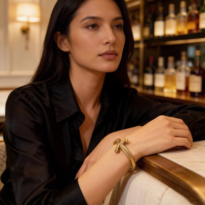 Damen-Armreif Schwert golden Warrior