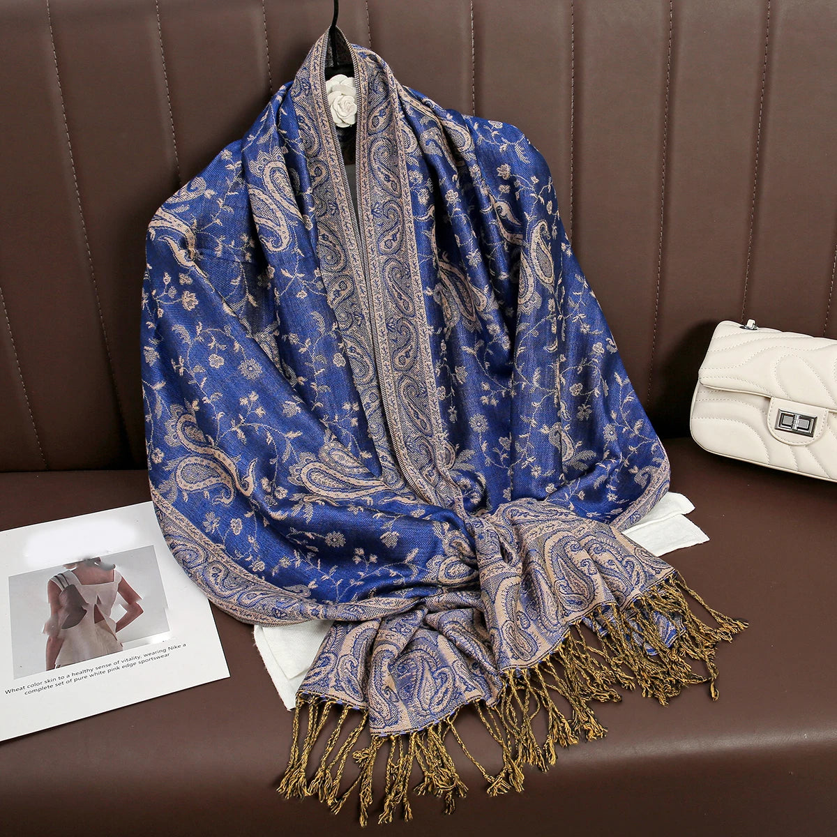 Damen Winterschal Kaschmir Pashmina Luxus Druck warm Stolen Foulard Baumwolle