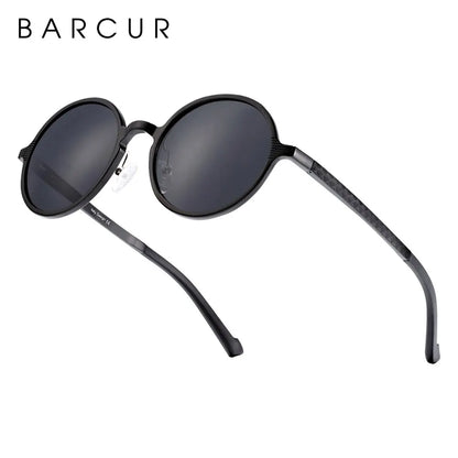 Sonnenbrille rund schwarz Retro Vintage polarisiert UV400 Herren Damen