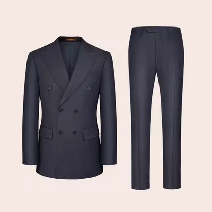 Schmal geschnittener Herrenanzug-Blazer mit grauen Streifen und 2-Knopf-Einreiher – ideal für Partys und Hochzeiten, Größe 48