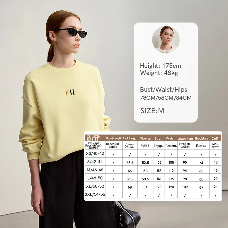 Damen-Rundhals-Sweatshirt Stickerei Kunstfell warm locker Winter