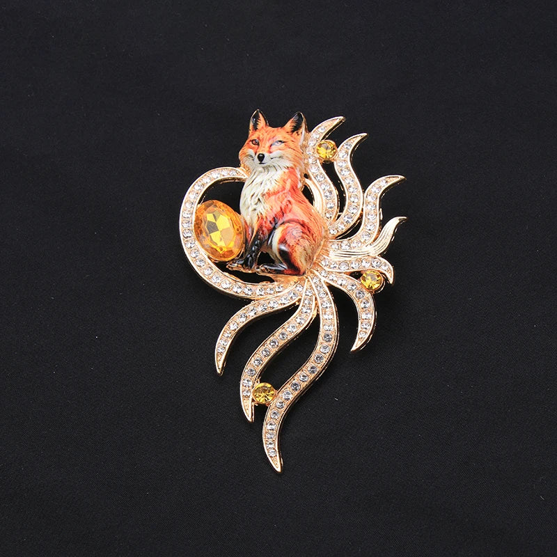 Brosche Tier Fantasy Emaille Strass Fuchs Einhorn Pferd Vogel gemischt
