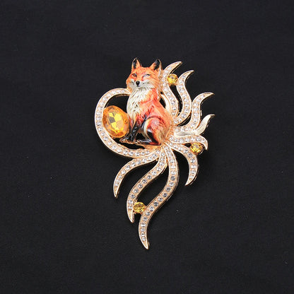 Brosche Tier Fantasy Emaille Strass Fuchs Einhorn Pferd Vogel gemischt