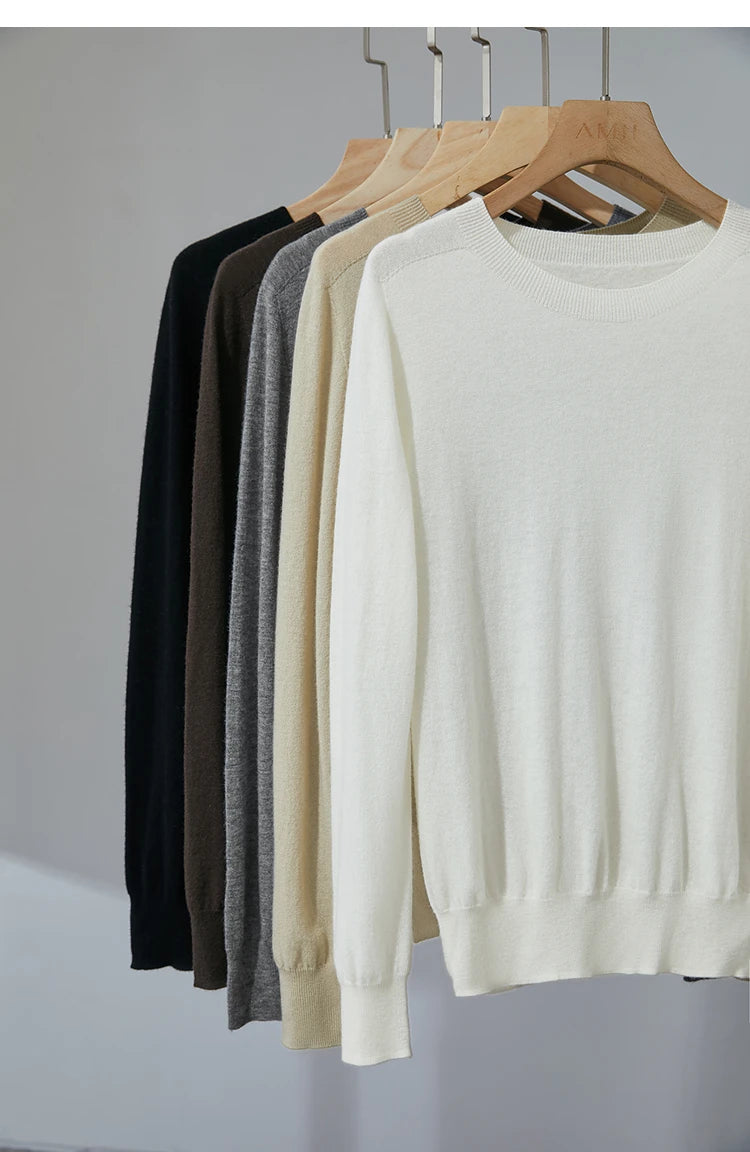 Damen V-Ausschnitt Pullover 100 % Wolle Basic Herbst-Winter