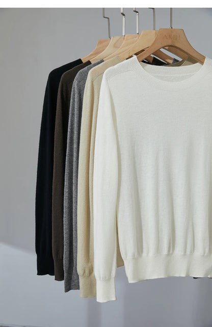 Damen V-Ausschnitt Pullover 100 % Wolle Basic Herbst-Winter