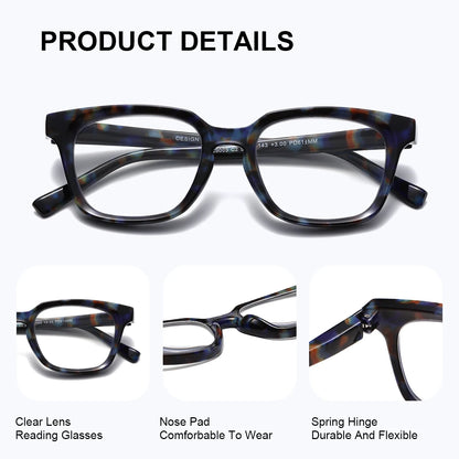 Lesebrille mit rechteckigem Rahmen