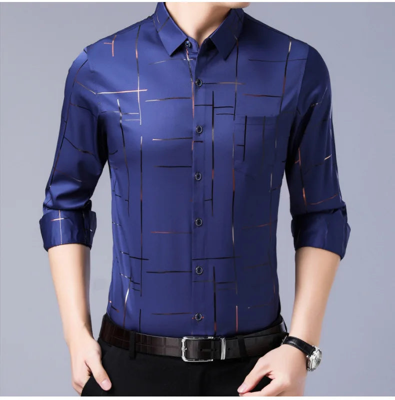 Langarm- und Kurzarm-Herrenhemd in Schwarz und Weiß – Slim Fit Business- und Bürohemd in Unifarben