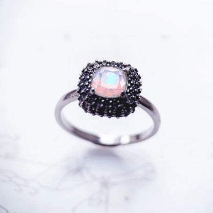 Damen-Ring schillernd Vintage klassisch aus Sterlingsilber