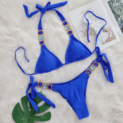 Brauner Push-Up-Bikini im brasilianischen Stil für Damen – ideal für Strand und Pool