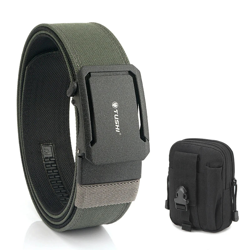 Herren-Taktischer Gürtel aus Nylon mit Automatischer Schnalle, 4,3 cm Breit, 120 cm Länge