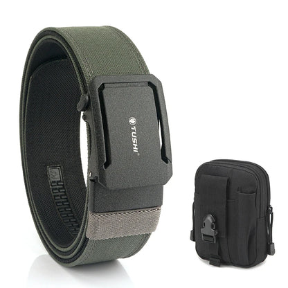 Herren-Taktischer Gürtel aus Nylon mit Automatischer Schnalle, 4,3 cm Breit, 120 cm Länge