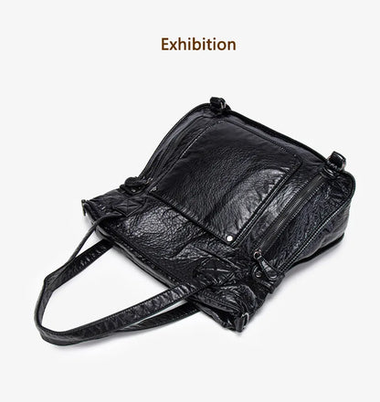 Damen-Handtasche aus weichem Leder mit Mehrfachfächern Große Umhängetasche mit Top-Griff