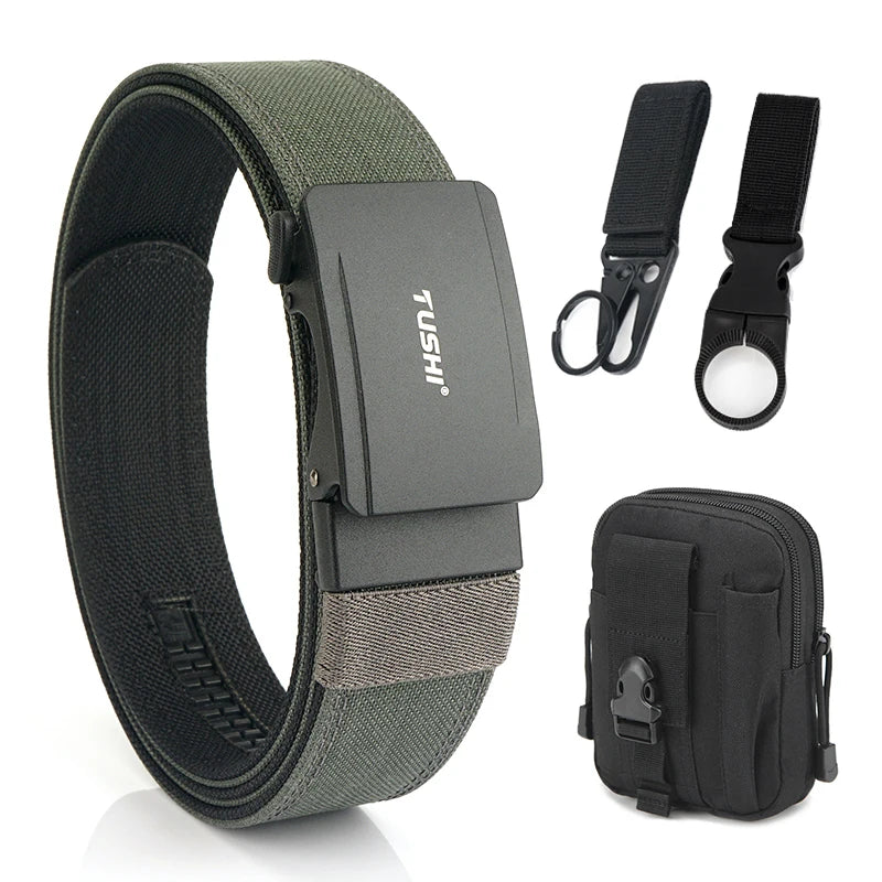 Herren-Gürtel aus Nylon mit Metall-Automatik-Schnalle für Outdoor IPSC Alltag und Freizeit