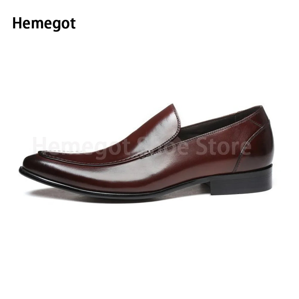 Luxury Handmade Mens Shoes Oxford Leather Shoes Pointed Toe Shoes for Men Business Casual Office Work Shoes Slip On Dress Shoes
