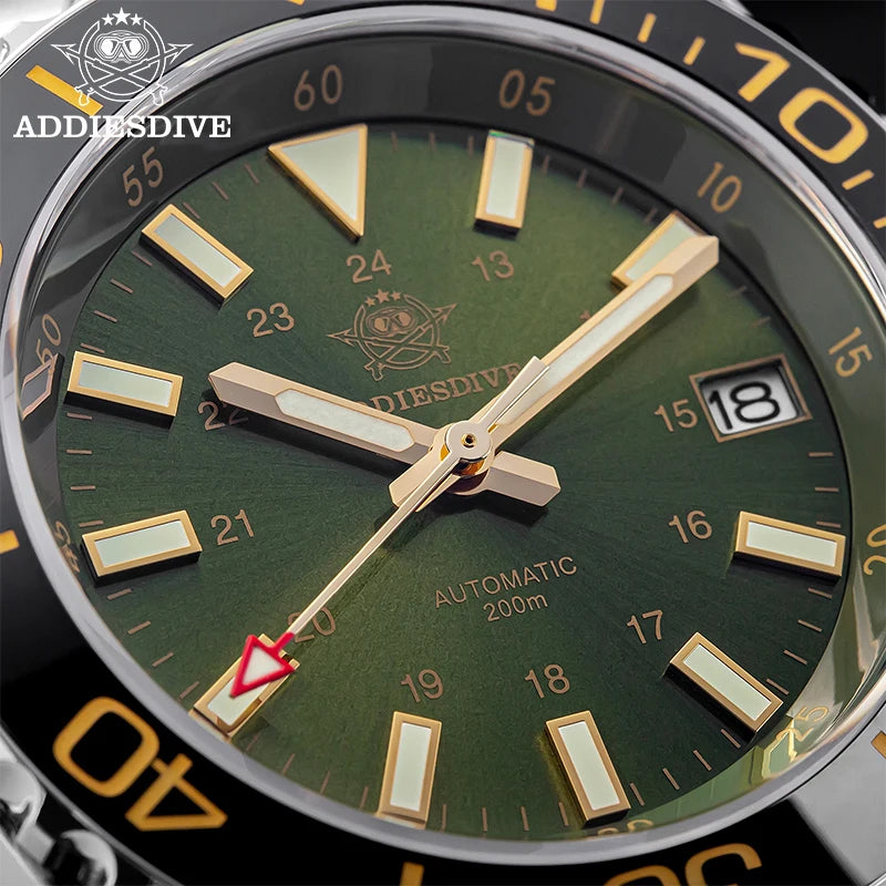 Herren Business-Automatikuhr 8215 Saphirglas 200m Tauchen C3 Nachtleuchtzeiger Retro