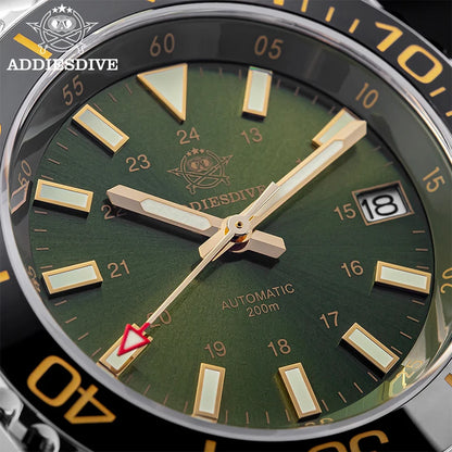 Herren Business-Automatikuhr 8215 Saphirglas 200m Tauchen C3 Nachtleuchtzeiger Retro