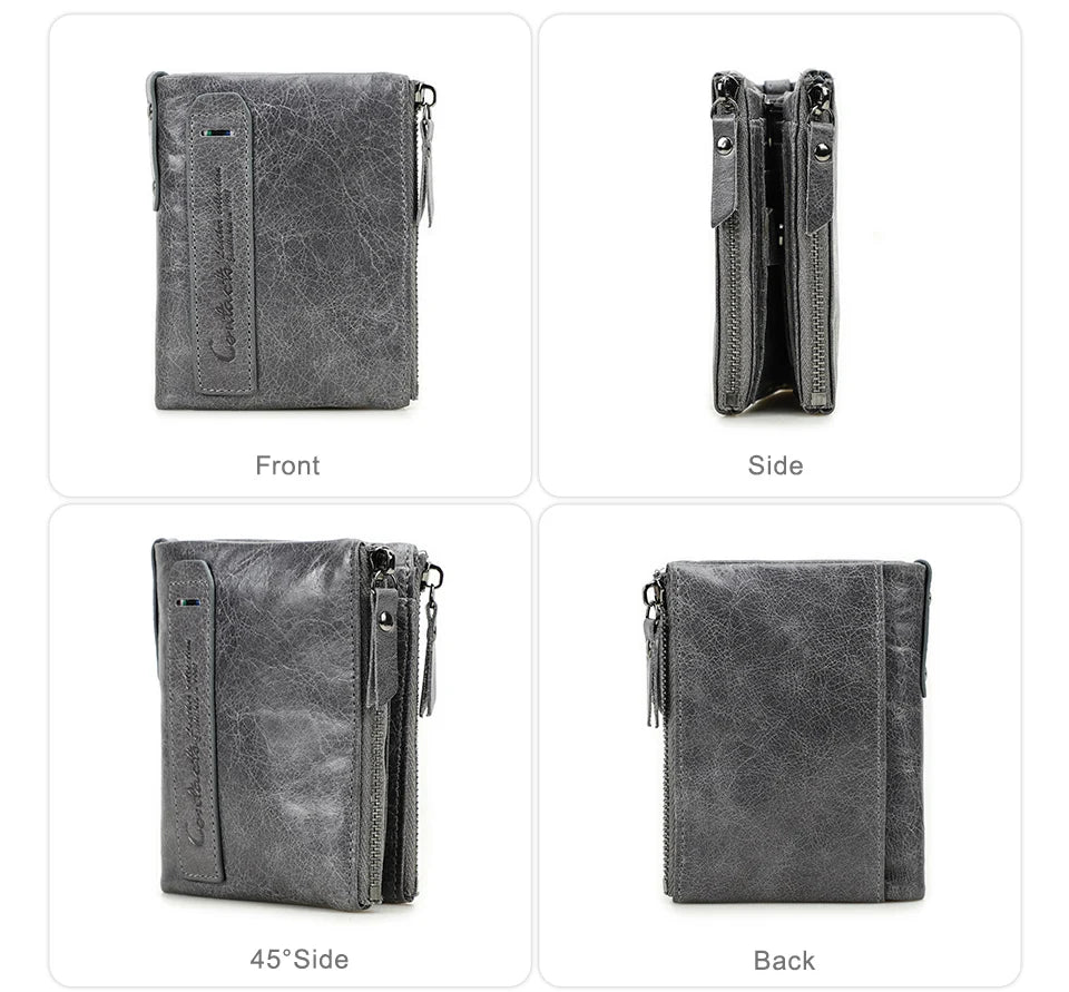 Damen Echtleder Geldbörse Bifold Vintage Portemonnaie Kartenhalter Münzbörse Geldclip
