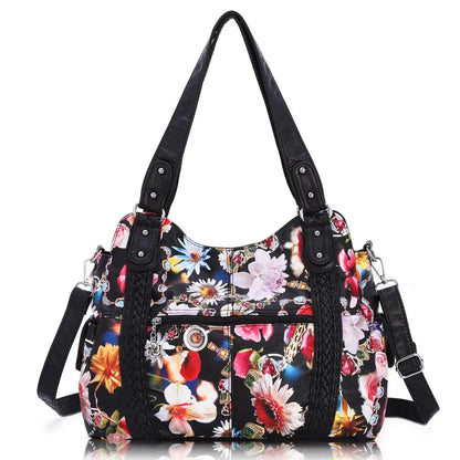Damen-Schultertasche Aus PU-Leder Mit Reißverschluss Und Innenfächern Großes Stauraumvolumen