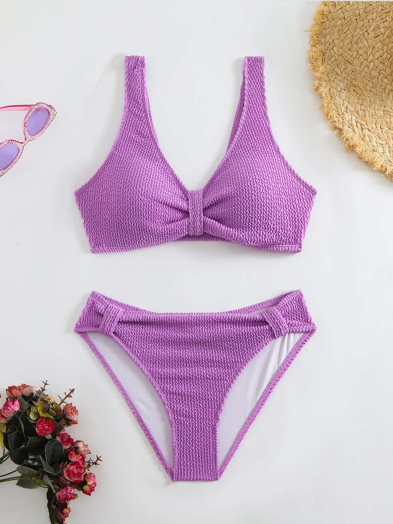 Braunes Bikini-Set mit Push-up-Effekt – verführerische Bademode für Strand und Pool