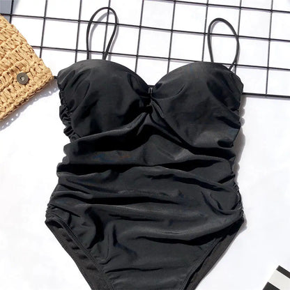 Damen Badeanzug Leopard Push-Up BH-Cup Bandeau hoher Beinausschnitt