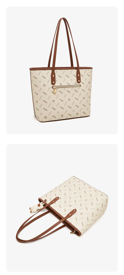 Damen-Handtasche aus PU-Leder mit großer Kapazität und Reißverschluss für Alltag und Freizeit