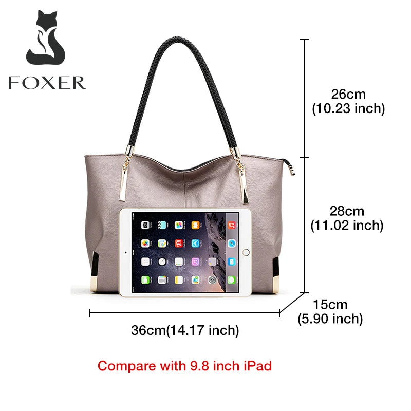 Damen Handtasche aus Rindsleder – Elegante Schultertasche mit Reißverschluss und großem Stauraum