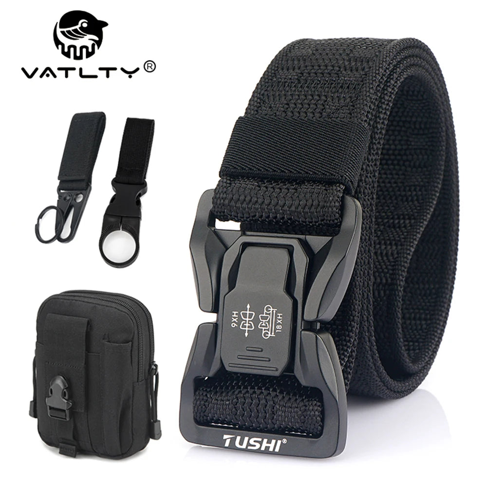 VATLY Soft Tactical Outdoor Gürtel Herren Nylon Schnellverschluss Hiking