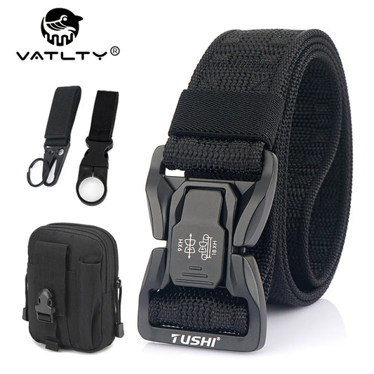 VATLY Soft Tactical Outdoor Gürtel Herren Nylon Schnellverschluss Hiking
