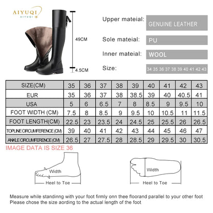 Frauen Stiefel aus echtem Leder im modischen Oberschenkelhohen Design