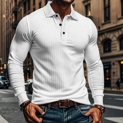 Hochwertiges Herren-Polohemd mit Waffelstruktur und Shirtkragen – Sommerliches, einfarbiges Design mit kurzen Ärmeln