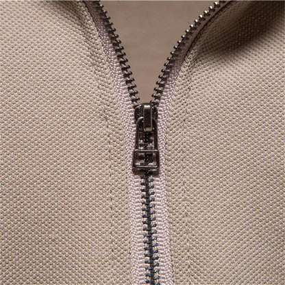 Herren Poloshirt aus Baumwolle mit Patchwork und Reißverschluss für den Sommer