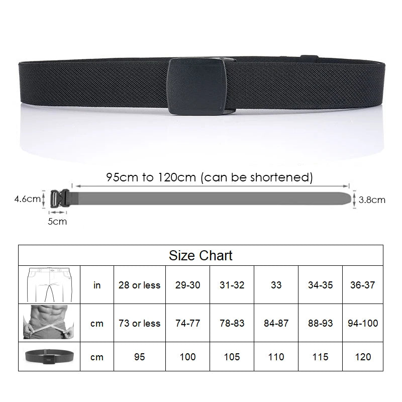Unisex-Gürtel Elastisch Aus Canvas Mit Nylon-Schnellverschluss 3,8 cm Breite Für Outdoor