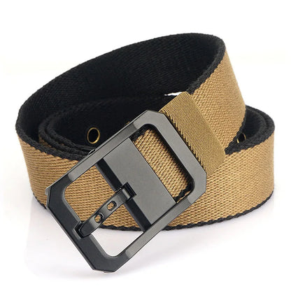 Unisex-Gürtel Aus Nylon Beidseitig Tragbar Reversibel Mit Metall-Schnalle 105–120 cm