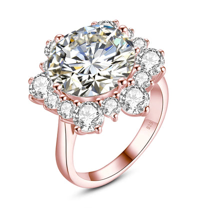 Damen-Ring Moissanit 8ct Rundschliff 13mm Zertifiziert für Verlobung oder Hochzeit