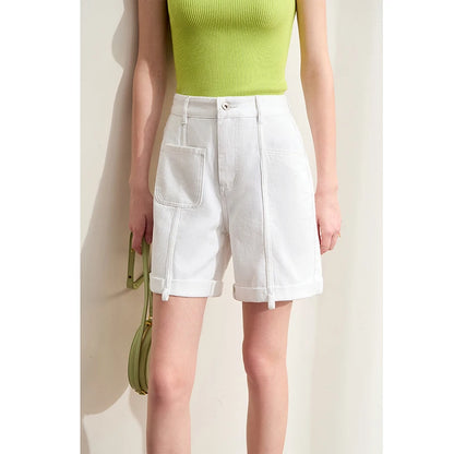 Minimalismus Baumwoll Jeans – Vintage Retro Fashion Shorts für Frauen