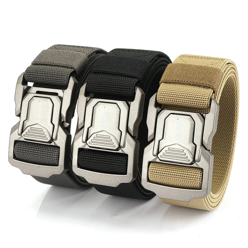 Herren-Elastischer Outdoor-Gürtel aus Aluminiumlegierung mit Schnellverschluss für Trekking