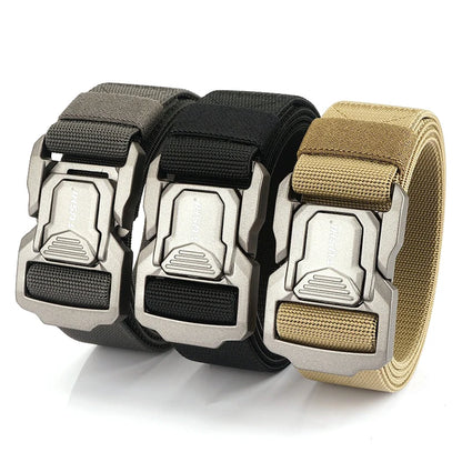 Herren-Elastischer Outdoor-Gürtel aus Aluminiumlegierung mit Schnellverschluss für Trekking