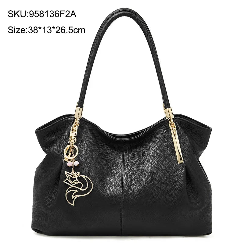 Damen Schultertasche aus Genuine Leather im eleganten Stil
