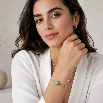 Damen-Charm-Anhänger Perlen Türkis Luxus DIY aus Sterlingsilber