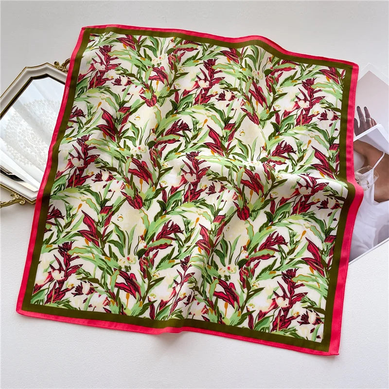 Damen Baumwoll Schal Bandana Blumen Vintage Bohemian quadratisch Sommer Strand